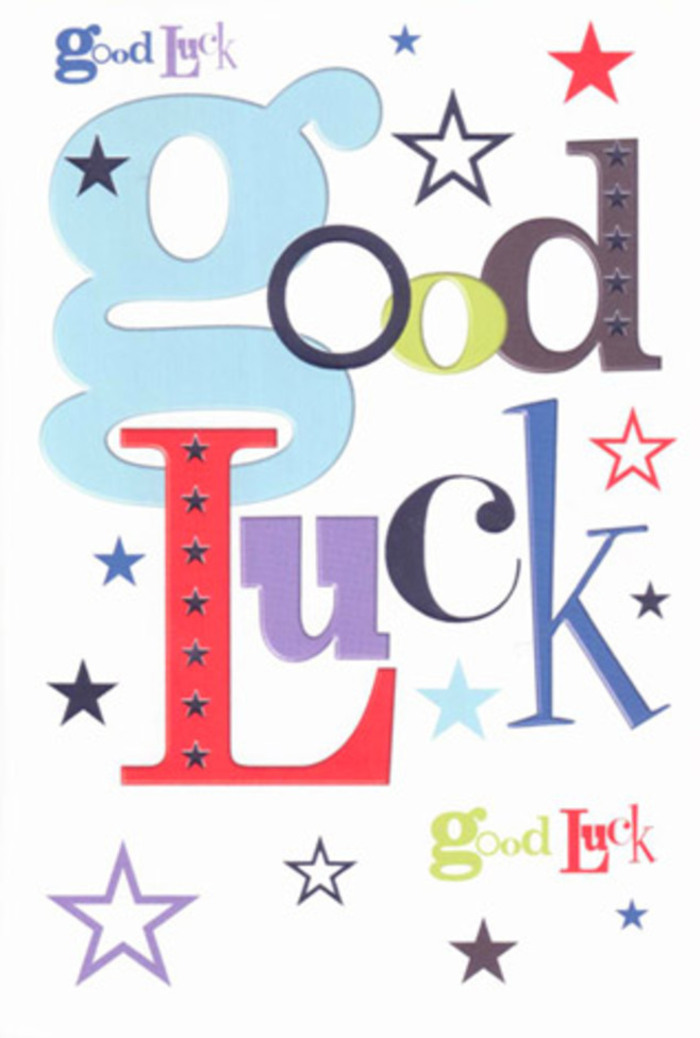 With a burst of cheerful typography and a constellation of dancing stars, this good luck card captures the lively heart of Golders Green, just as a florist captures the essence of a joyous occasion in flowers. Letters of every shape and size, from wide baby blue to sleek midnight black, leap across a crisp white background, punctuated by stars reminiscent of late-night strolls near Hampstead Garden Suburb. Flashes of candy red, sage green, and gentle violet lend both warmth and whimsy, each hue thoughtfully balanced and rich with personality-like the variety you'd find at local weekend markets. The card's composition feels like a chorus of supporters cheering from Golders Green's bustling sidewalks, infusing every brushstroke with laughter, hope, and the belief that something wonderful is about to unfold. In hand, there's a reassuring weight and smoothness-a nod to the quality and care found at Flowers Golders Green. Perfect for celebrating turning points, this card goes beyond words, offering a tangible token of friendship, hope, and that unmistakable spark found only in the local community.