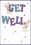 Overflowing with bright spirit and gentle optimism, this get well card brings together the comfort of two lovingly illustrated friends-a snuggly teddy bear and a sweet, floppy-eared pup-who share center stage as they balance and cradle the bold, colourful letters spelling 'Get Well.' The palette of deep indigo and radiant teal gives the typography a sense of cheerful urgency, popping clearly against the card's soft, inviting backdrop-much like the welcoming displays you'll find at a local Flowers Golders Green shop near Golders Green Road. Stars in shimmering blues and purples scatter across the card, lending a sprinkle of magic and hope, as if well wishes are drifting out across the community. Every detail-the softness of the animals' fur, the expressiveness of their eyes, the tactile feel of the illustrated embrace-evokes a sensation familiar to anyone who's ever received a thoughtfully crafted bouquet during difficult times. This card's warmth and reassurance feel woven from the same threads as the bouquets we prepare for neighbours recovering at home or in hospital. Gentle, uplifting, and designed with care, it's a visual hug from Golders Green to anyone in need of comfort and kindness.